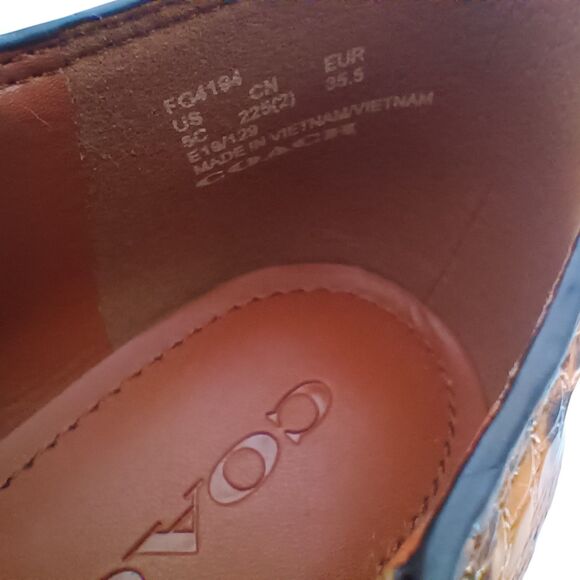 Coach Perri Bootie Ankle Boots Womens 5 C Brown Leather Snake - Picture 10 of 12